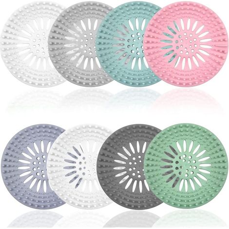 8 pièces de Filtre à Cheveux en Silicone, Dispositif de Protection de Drainage Universel, Peuvent être utilisées dans la Salle de Bain, la Baignoire, la Cuisine, Le Filtre à Cheveux