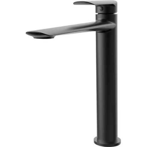 Mitigeur lavabo à bec haut sans garniture de vidage (bouchon) noir mat (1/3)