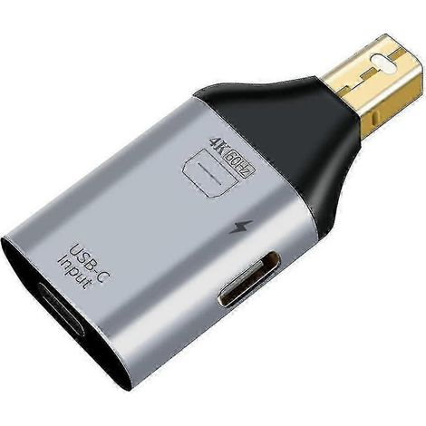 Adaptateur USB-C femelle vers HDMI, compatible avec DP mâle, prend en charge la vidéo haute définition 4K à 60 Hz (compatible DP). (1/5)
