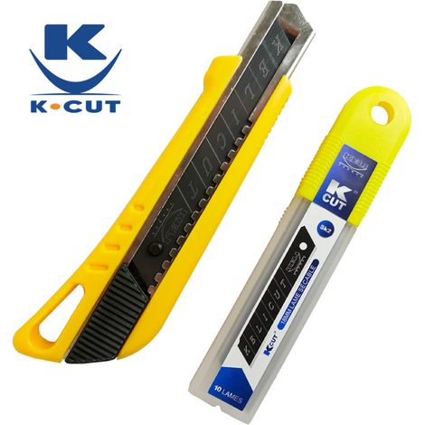 KELI - Cutter 25mm avec Lame Black Blade SK2 + Etui 10 lames supplémentaires - Durée de vie 3 fois supérieure (1/5)