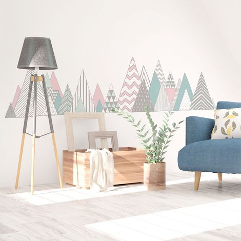 Stickers muraux - Décoration chambre salon - Autocollant Sticker mural géant montagnes scandinaves PENSACOLA - 60x90cm (1/5)