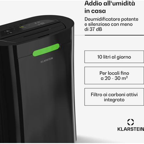 Klarstein AeroDry 10 deumidificatore 165W di potenza 10L/giorno 135m³/h fino a 15m² funzione DrySelect (1/4)