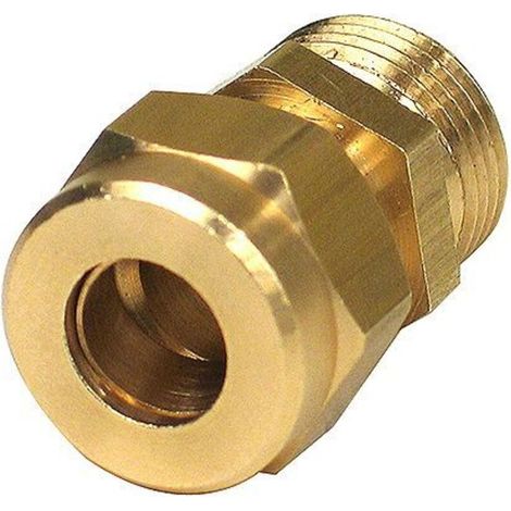 RACCORD DROIT MALE ET BICONE LAITON POUR TUBE CUIVRE (1/2)