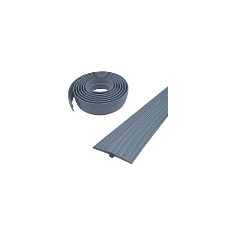 Profilé de transition, autocollant, profil en T, 5 × 300 cm, en PVC, revêtement plat, pour seuils de porte et sols de raccordement, pour carreaux de sol stratifié (1/5)