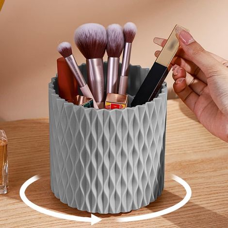 Support rotatif pour pinceaux de maquillage 360 degrés, organiseur 5 compartiments pour salle de bain et coiffeuse (1/5)