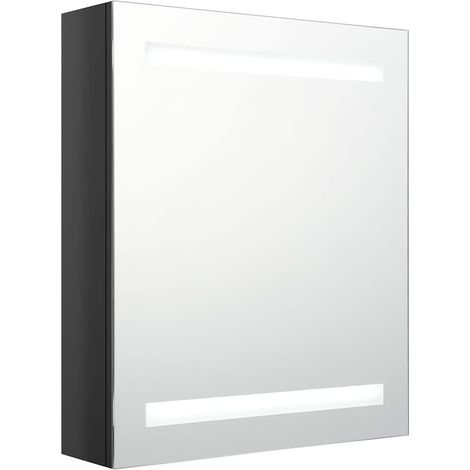 Maison Exclusive - Armadietto Bagno con Specchio e LED Nero Lucido 50x14x60 cm (1/5)