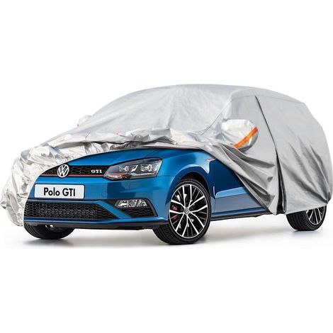 Autoplane Wasserdicht für VW Polo (1981-2025) 6-Schicht Vollgarage Staubschutz Silber (1/5)