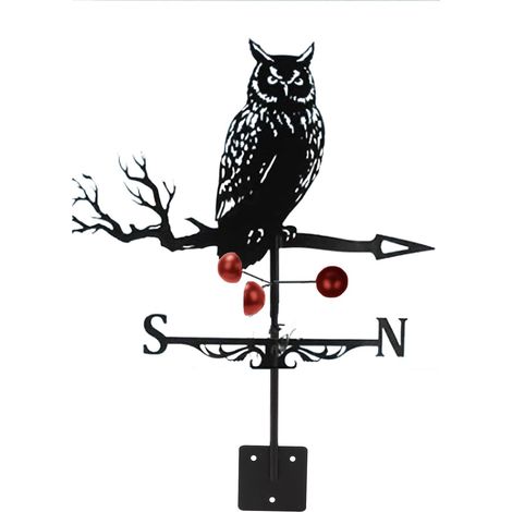 Rooster Weathervane, Retro Metal Weathervane, Cast Iron Weathervane, Outdoor Garden Weathervane, Metal Weathervane, Wind Measuring Tool, Garden/Roof/Yard Decoration (Owl) (1/5)