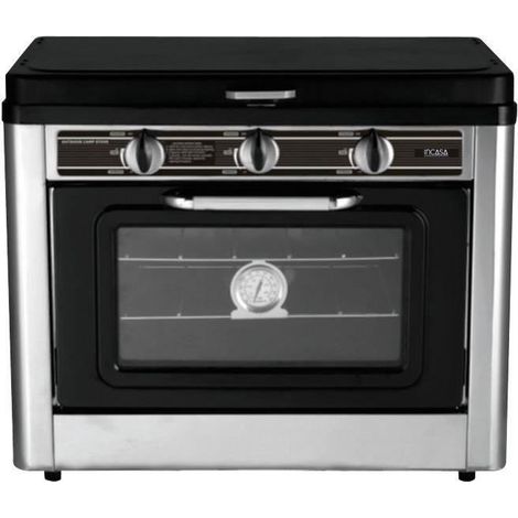 Réchaud à gaz 2 feux propane et butane – Puissance 3000W – Four 25L pour camping – 16463