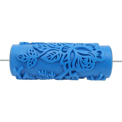 Rouleau à texture décorative en caoutchouc à motifs pour peindre les murs, les meubles, les tissus et les courtepointes, bleu 099Y (1/4)