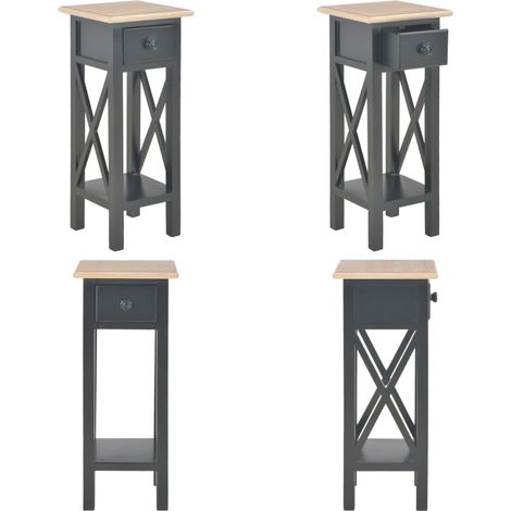 Beistelltisch Schwarz 27 x 27 x 65,5 cm Holz - Beistelltisch Holz - Beistelltisch Schwarz (1/5)