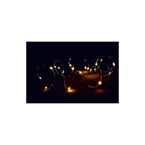 24 x CATENA LUMINOSA A BATTERIA 100 GOCCE LED BIA CALDO