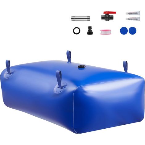 Mophorn Réservoir d'eau souple 540 L, sac de stockage pliable en PVC 1000D pour irrigation, camping, camping-car, usage extérieur, stockage d'urgence, résistant, bleu (1/5)