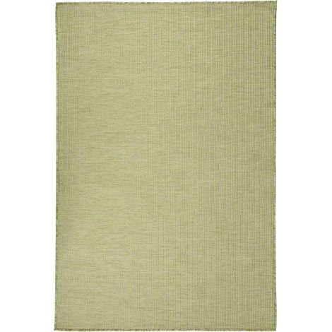 Tapis d'Extérieur à Tissage Plat en Polypropylène Vert 120 x 170 cm pour Terrasse et Balcon - PANGIVO (1/5)