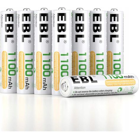 Kit EBL avec 8 piles AAA 1100 mAh 1,2 V Ni-MH (1/2)