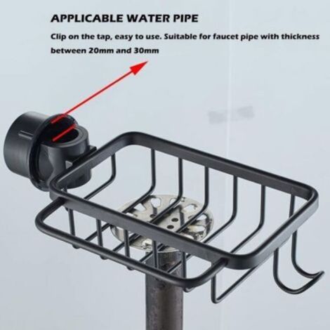 Porte-Éponge De Robinet - Panier En Aluminium - Pour Évier Cuisine Et Salle De Bain - Compatible Robinets Ronds 1 5 À 3 0 Cm - 1 Pièce (1/5)
