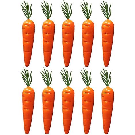 10 fausses carottes miniatures pour chambre de poupée, accessoire pour un décor de micro-paysage.-6X1.5CM-Orange (1/3)
