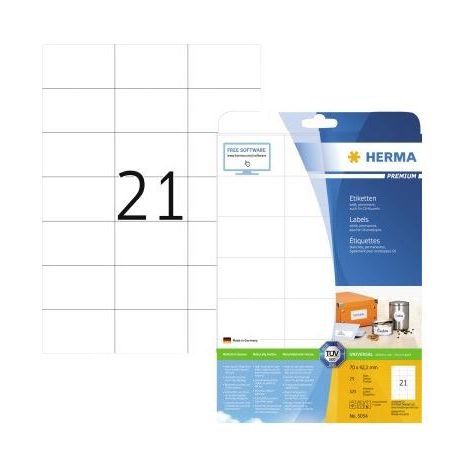 Herma Prem. Etiketten w. 70X42,3 25 Blatt DIN A4 525 Stück   5054 (1/5)