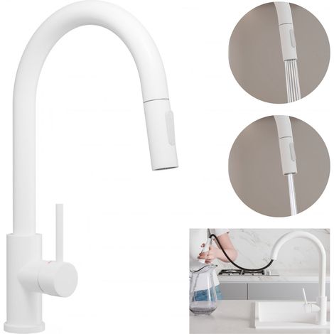 Primagran – Robinet de cuisine mitigeur haute pression – Bec extractible 140 cm – Rotation 360° – 2 modes de jet – Économie d'eau (1/4)