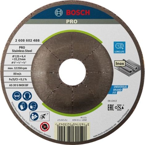 Bosch Accessories 2608602488 Schruppscheibe gekröpft Durchmesser 125 mm Bohrungs-Ø 22.23 mm Metall, (1/3)