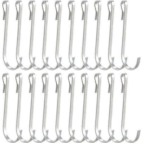 20 pezzi piccoli ganci a S, ganci a S in acciaio inox, ganci multifunzione, mini ganci a S, piccoli ganci piatti, per bagno, camera da letto, ufficio, cucina (argento)