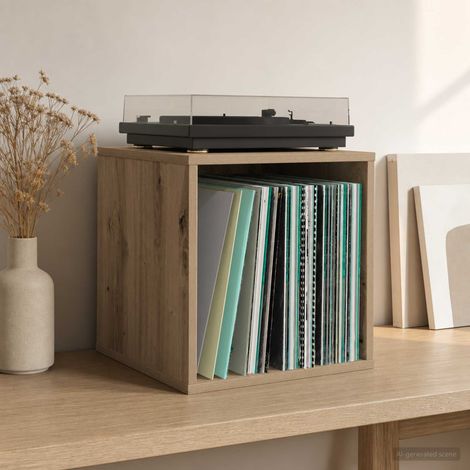 vidaXL Boîte d'albums vinyles Chêne artisanal 37 x 36,5 x 38 cm (1/4)