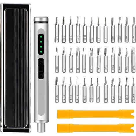 Mini-Präzisions-Elektroschraubendreher, USB-C-wiederaufladbar, 36 Bits (Aluminiumlegierung)