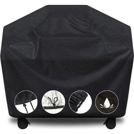Housse de barbecue - YYV - Étanche - Tissu haute densité - Protection extérieure - Noir (1/4)