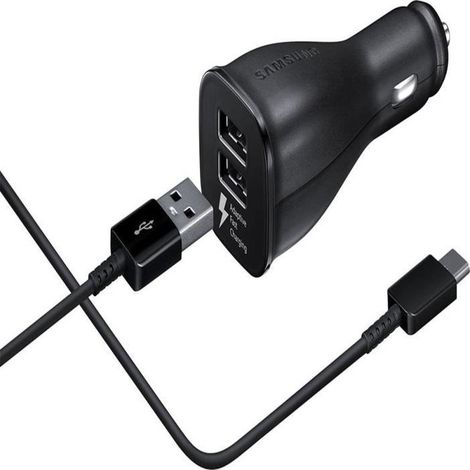 Kfz-Ladegerät – Samsung – EP-LN920CB – Schnellladefunktion – 2 USB-Anschlüsse – 1,5 m USB-Typ-C-Kabel (1/5)