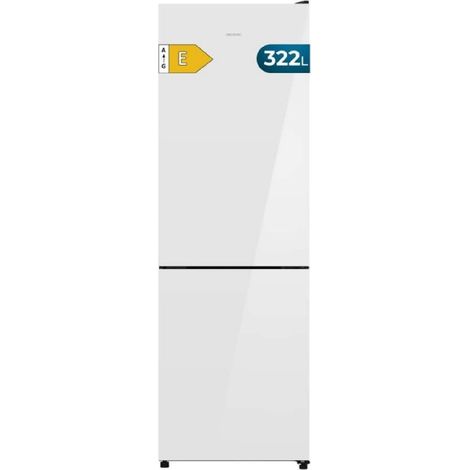 Cecotec Réfrigérateur combiné Total No Frost Bolero CoolMarket Combi 322i White Glass E, 322 L, 185,5 x 59,5 cm