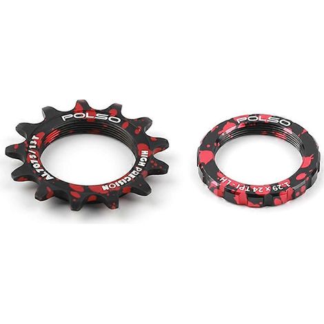 Pignon fixe POLSO 13 dents, roue libre et bague de verrouillage pour vélo à pignon fixe/piste. (1/5)