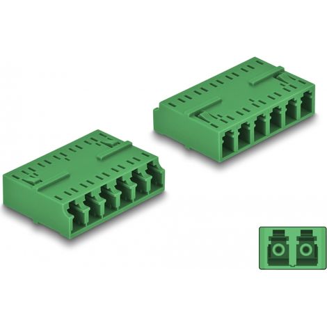 Delock Acoplador Fibra Ãptica HD LC Hexaplex hembra a LC Hexaplex hembra verde