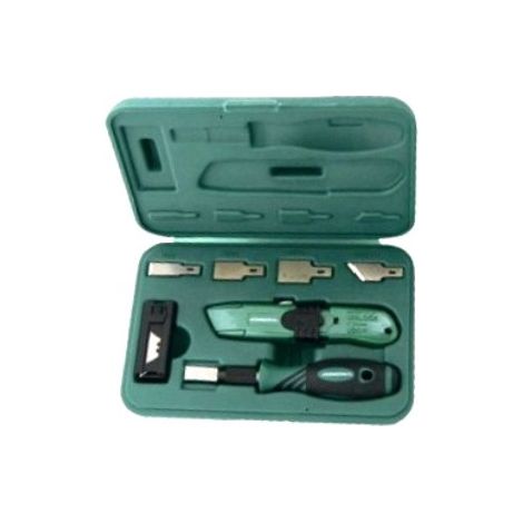 Juego de cuchillos y raspadores Jonnesway MKS27, 27 piezas, para trabajos de automoción, con cuchillos de alta calidad y raspadores versátiles para diversas tareas.