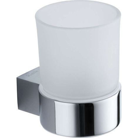 kielle Vega - Vaso para cepillo de dientes con soporte, vidrio esmerilado/cromo 40018020 (1/4)