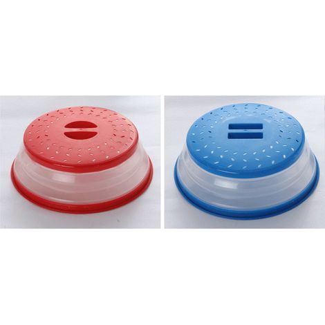 Microwave Dome, 2PCS Foldable Microwave Dome, Microwave Colander with Steam Holes for Fruits and Vegetables, Anti-Steam Dome Lid and Colander Function (1/5)