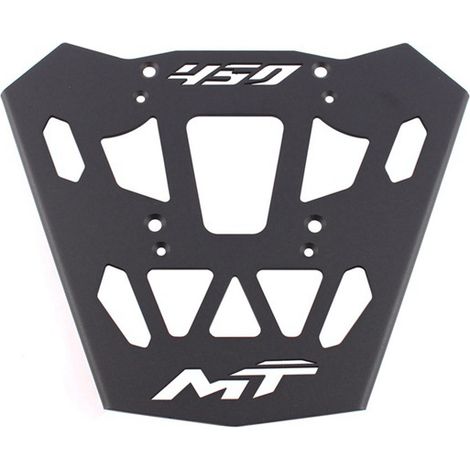 1 Farbe: Schwarz Material: Aluminium Motorrad-Gepäckträger-/Heckboxhalterung, vergrößerte Heckboxbasis (1/4)