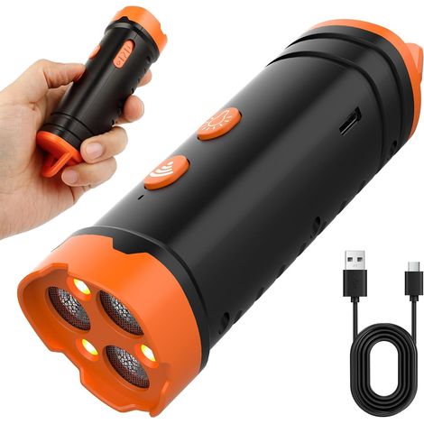 Hundebell-Abwehr – Tragbarer Ultraschall-Hundeabwehr mit 2 Ultraschallfrequenzen, Reichweite bis zu 15 m und wiederaufladbarem Antibell-Gerät – Sicher für draußen und drinnen (1/5)