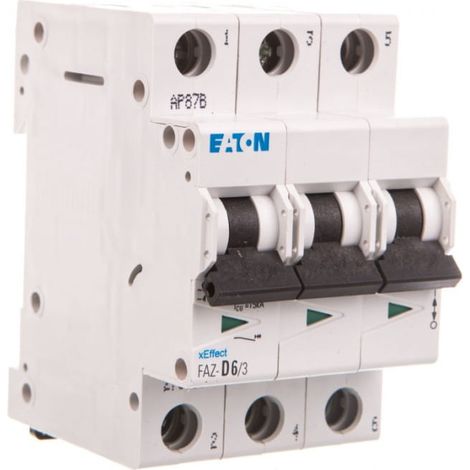 Disjoncteur 3P D 6A 15kA AC FAZ D6/3 278890