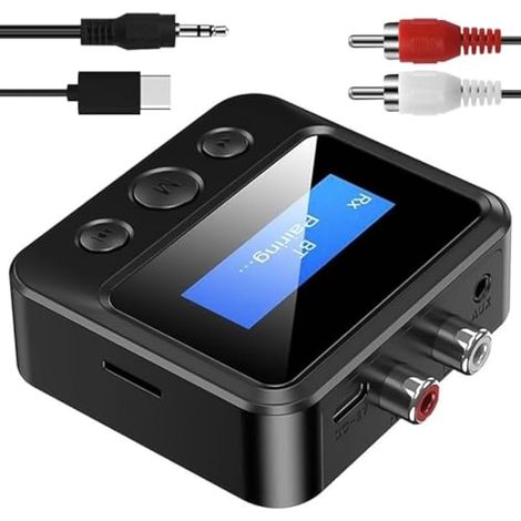 Émetteur-récepteur Bluetooth 5.3, adaptateur audio sans fil 2 en 1, entrée auxiliaire/RCA 3,5 mm à faible latence pour TV stéréo (1/5)