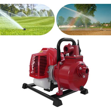 Pompa dell'acqua, 42,5 cc motopompa 2 tempi 2 HP Benzina Stagno Pompa Giardino Pompa per L'irrigazione e la spruzzatura 1.25 KW Avviamento A Fune