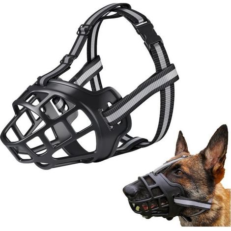 Muselière pour Chien,Musoliaire Chien,Museliere Anti Aboiement, Museliere pour Petits,Moyens Et Grands Chiens avec Sangles (1/4)
