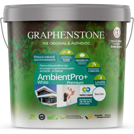 Pintura FOTOCATALÍTICA Ecológica INT/EXT Base Cal AMBIENT PRO+ Blanco 15L (1/4)