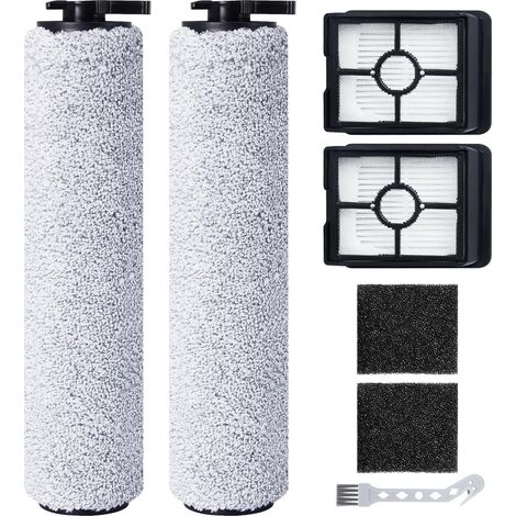Rouleau de brosse de rechange et filtre HEPA pour CrossWave HF3 Aspirateur Balai Laveur Sans Fil (3598N), 2 rouleaux de brosse + 2 filtres HEPA + 2 éponges filtrantes + 1 brosse de nettoyage (1/5)