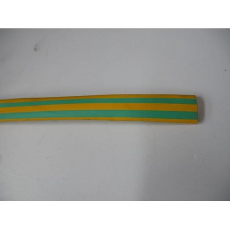 Gaine thermorétractable vert-jaune souple 1 mètre (à l'unité) diamètre 12-4mm paroi fine CELLPACK (1/2)