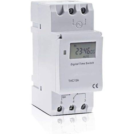 Interrupteur industriel TM615-2 Micro-ordinateur Électronique Programmable Numérique Minuterie Interrupteur Relais Contrôle 12V 110V 220V 16A Montage sur Rail Din (1/3)