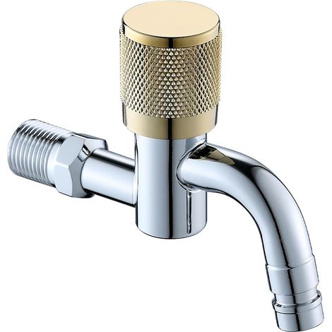 Outdoor-Wasserhahn, Edelstahl, galvanisch beschichtet, Waschmaschinen-Wasserhahn, einzelner Kaltgriff-Waschbecken-Wasserhahn