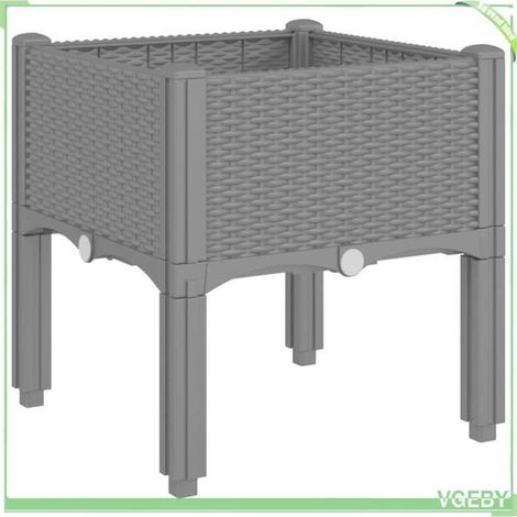 Jardinière - FAFEICY - 367888 - 40x40x42 cm - Noir - Aspect rotin (1/5)