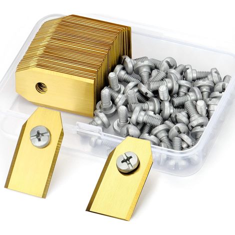 Lames de rechange titane 45 pièces pour robot tondeuse Husqvarna, Automower, Gardena, Yardforce - Couteaux de coupe 3g, 0,75mm - Accessoires compatibles (1/5)