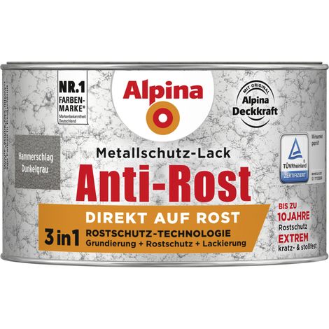 Alpina Metallschutz-Lack Hammerschlag 300 ml dunkelgrau Metallack Schutzlack (1/3)