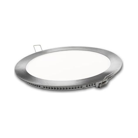 Faretto LED neutro tondo argento matel da 18w (1/2)